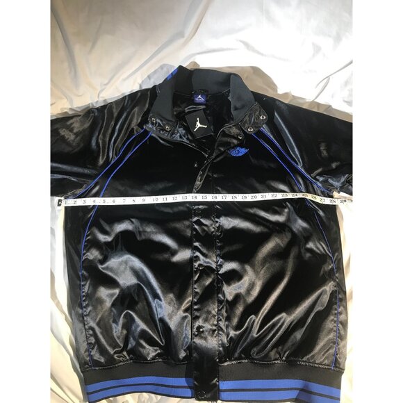 Air Jordan 1 Wings Retro Royal Authentic Black Satin Jacket - Picture 6 of 9